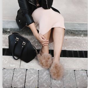 Limited edition Feather mule flats